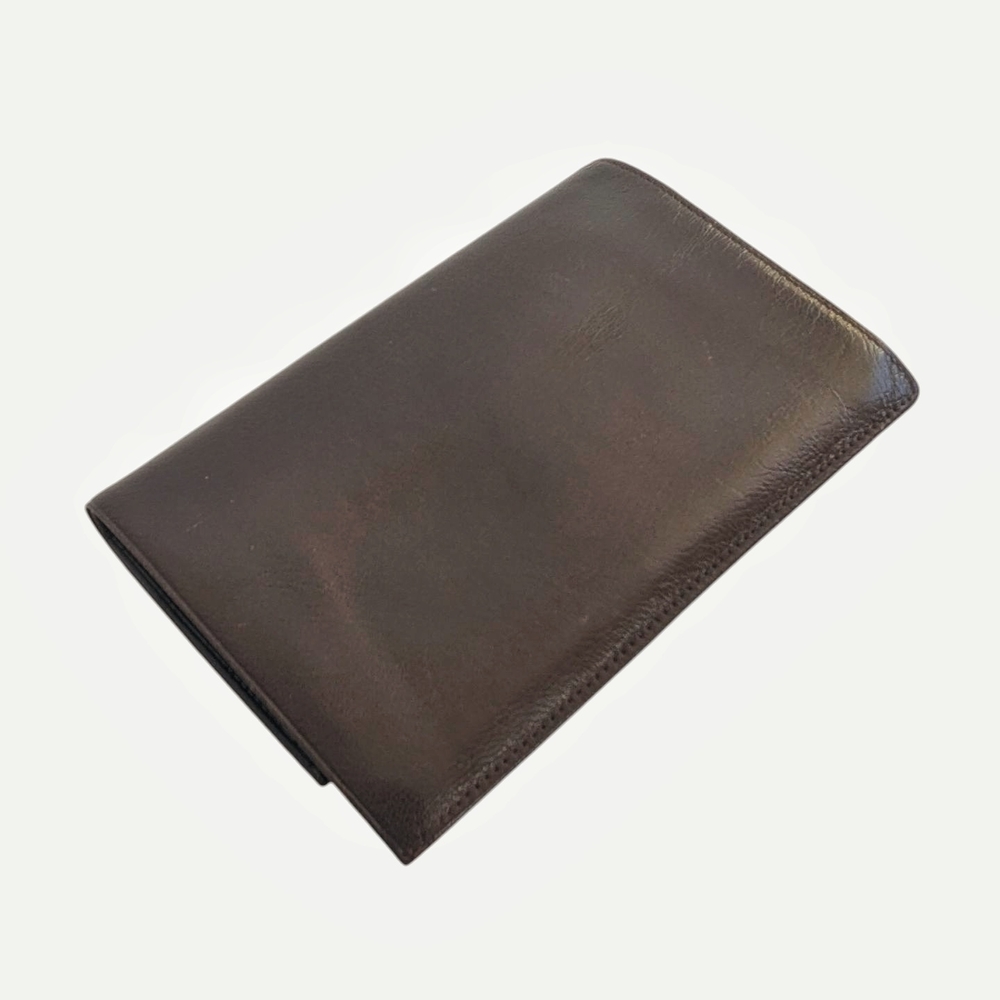 Vintage 1980s Brown Genuine Leather Wallet A'DORO Made in France - Picture 7 of 13